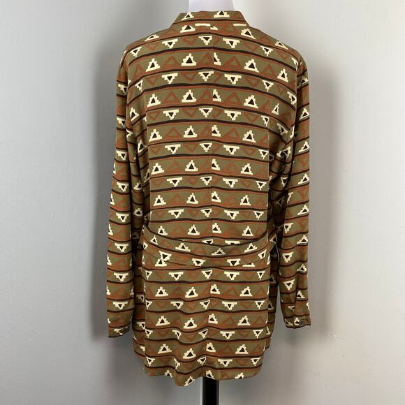 Via Seta Vintage Silk Southwest Button Down Long Sleeve Tunic Top Large - Picture 4 of 7